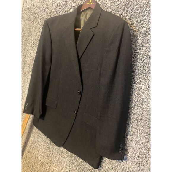 Arnold Brant Men's Black Sport Coat Size 48 Three-Button Formal - Picture 1 of 16